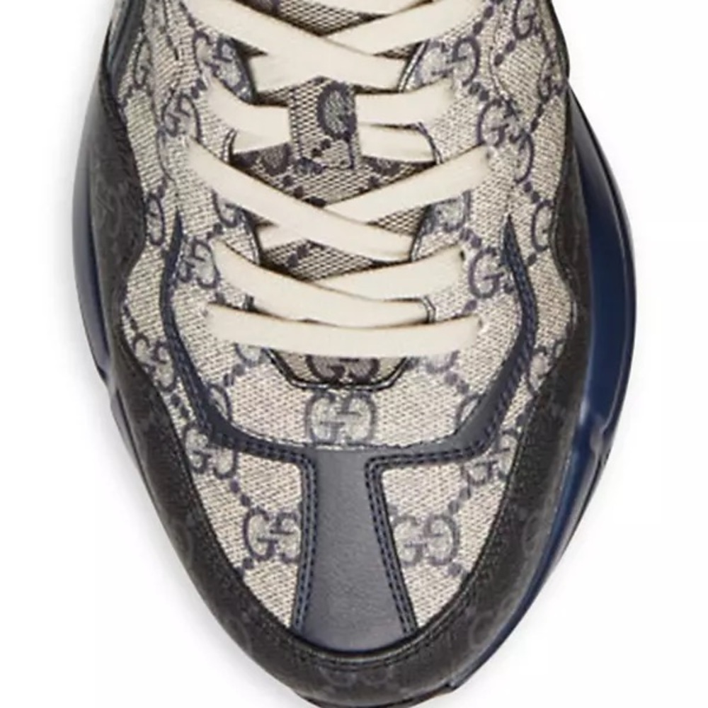 Gucci Blue and Cream Sneakers - Picture 7 of 10